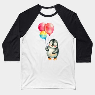 baby penguin holds balloon Baseball T-Shirt